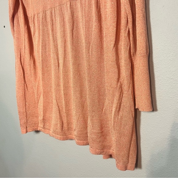 Chico’s Open Front Cardigan Sweater Light Pink Metallic Silver Shimmer Size 3 XL - Picture 5 of 10